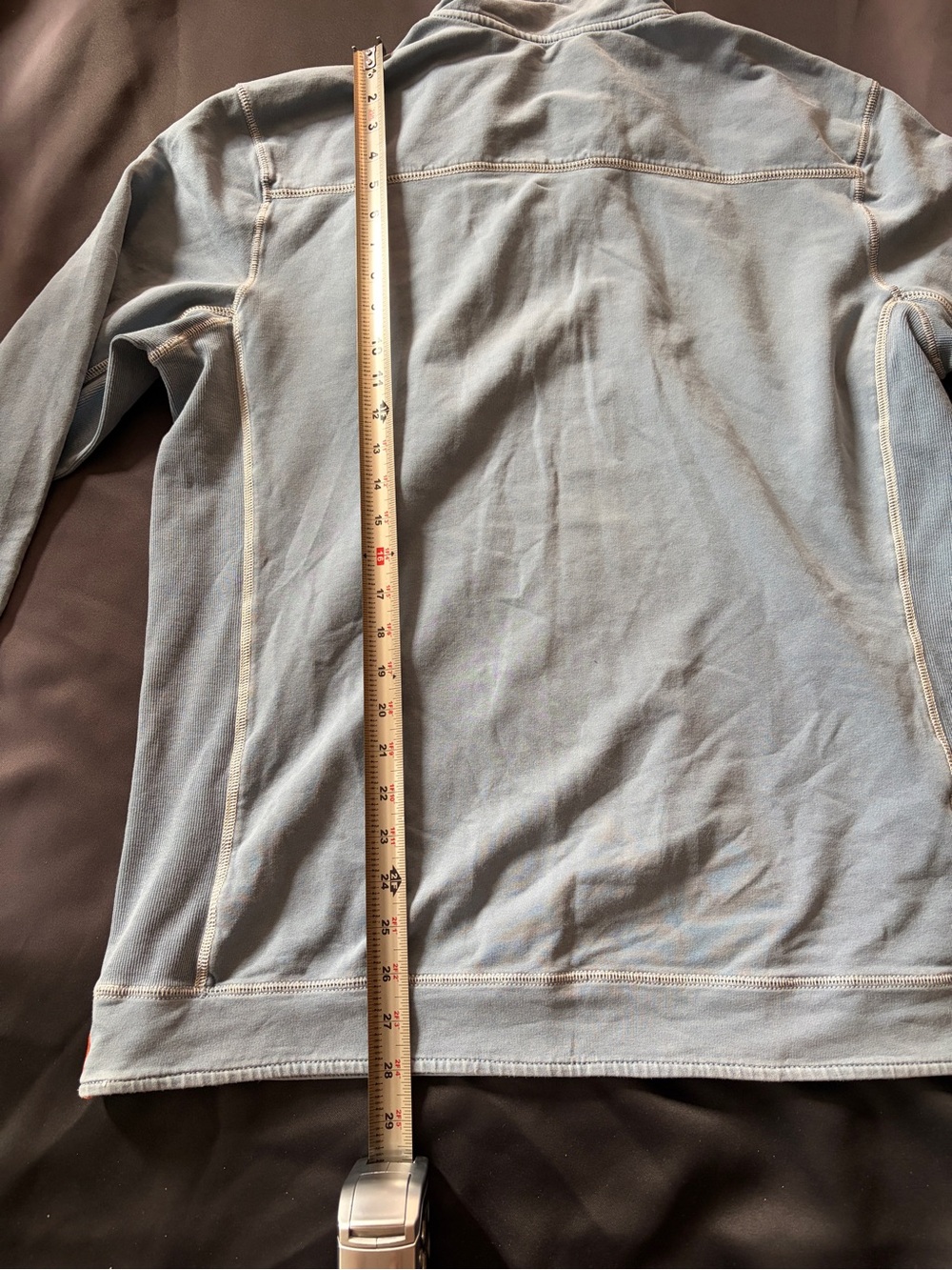 Men's Long Sleeve Quarter-Zip Pullover - Light Blue - Picture 4 of 8